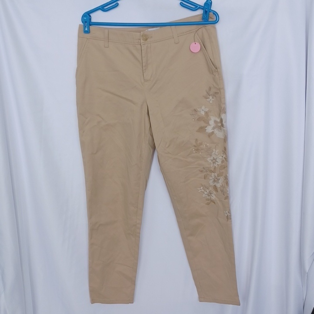 Liz Claiborne Women's Ankle Pants Straight Leg Embroidered size 8 NEW